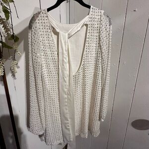 ANTHROPOLOGIE BHLDN WEDDING DRESS Elegant White Embellished Women's dress